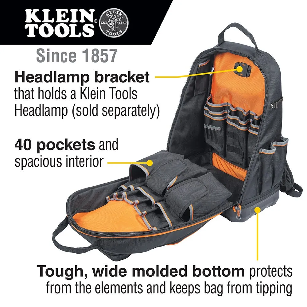 Klein Tradesman Pro XL Tool Bag Backpack, 40 Pockets 62800BP