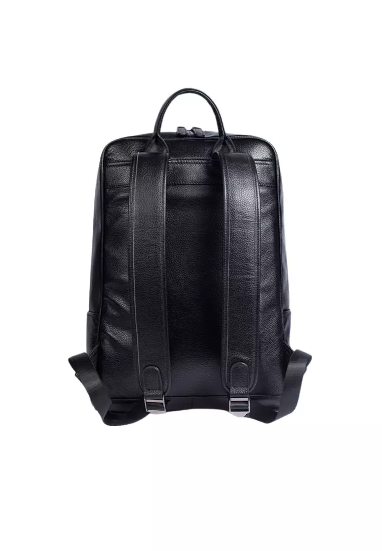 Lara Men's Retro Plain Cow Leather Business Backpack