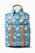 Large All-over Dinosaur Print Backpack in Recycled Fabric