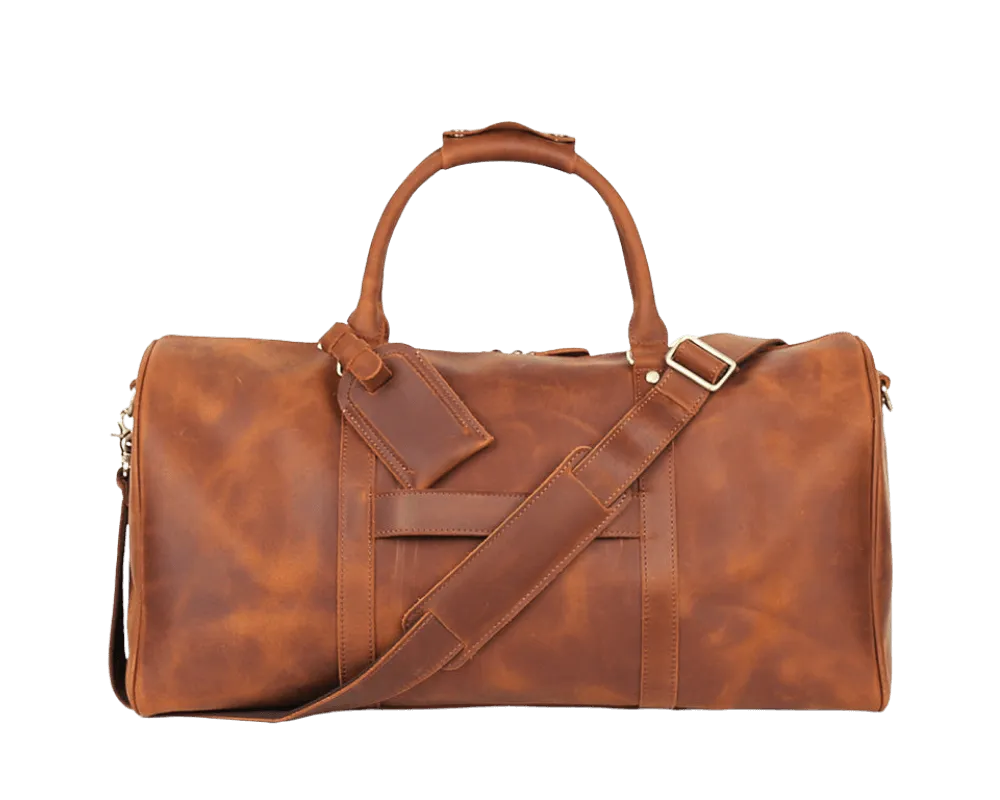 Large Leather Duffle bag With Trolley Sleeve - Horizon Leathers