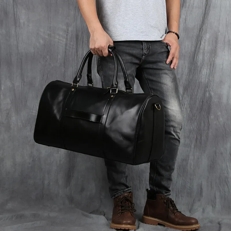 Large Leather Duffle bag With Trolley Sleeve - Horizon Leathers