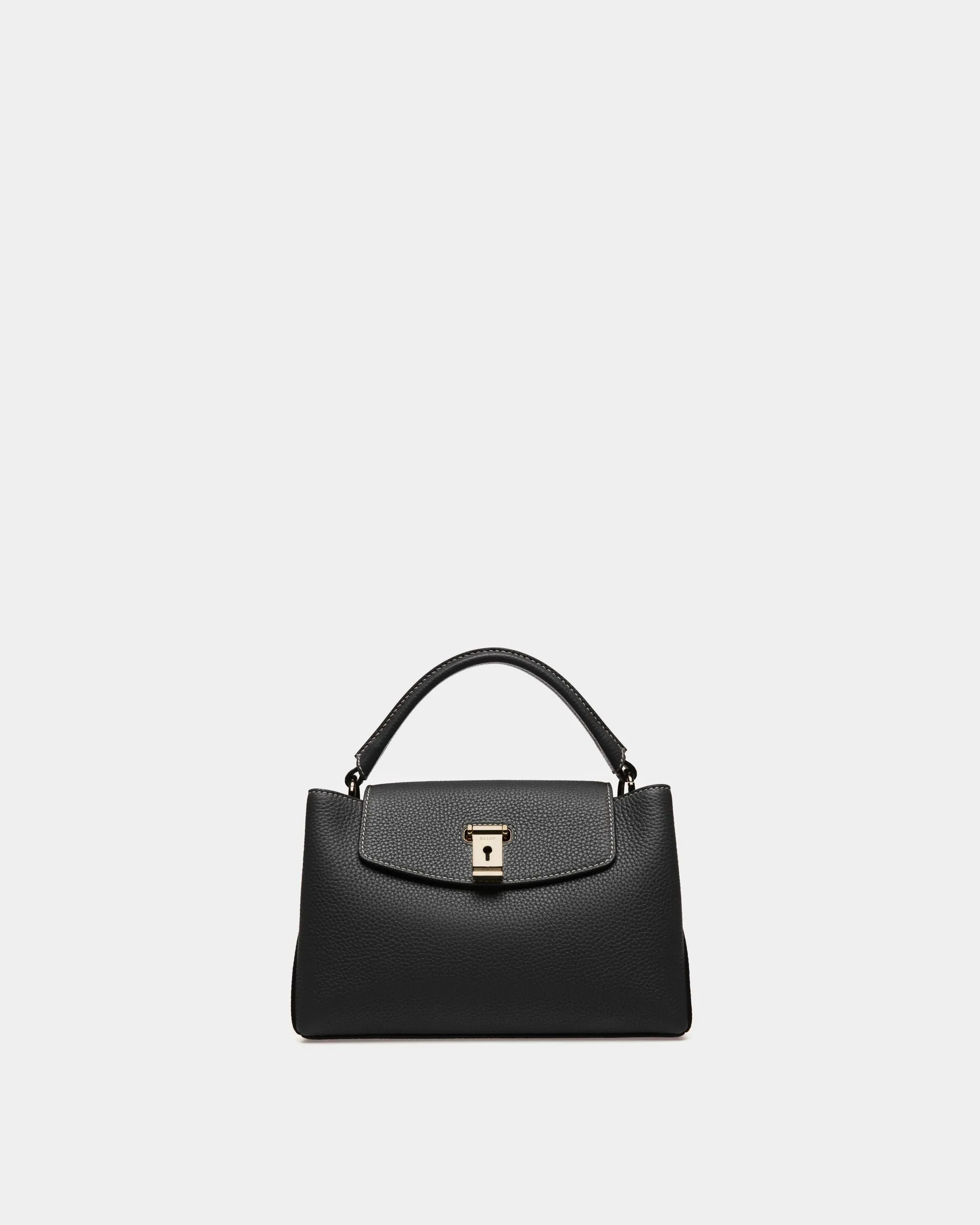 Layka Leather Top Handle Bag In Black 