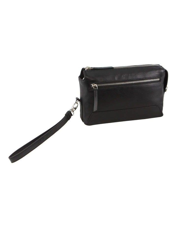 Leather Organizer Bag in Black