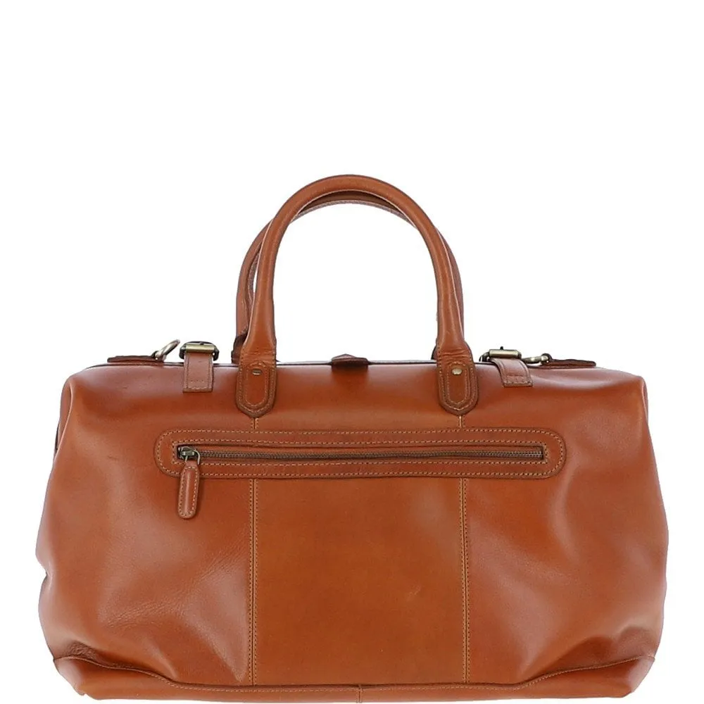 Leather Weekend Holdall Chestnut : DR BAG