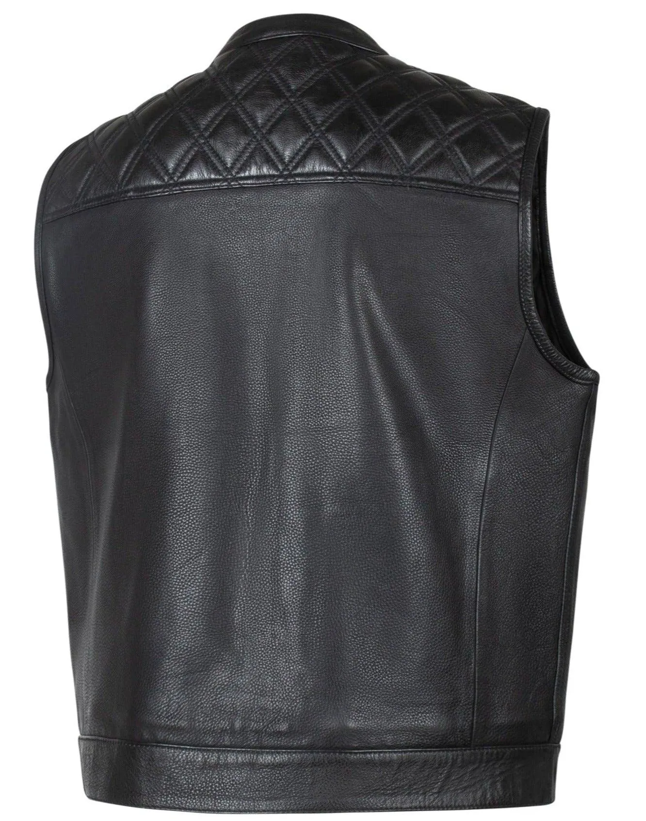 Legendary 'Diamond Cut' Men's Leather Motorcycle Vest