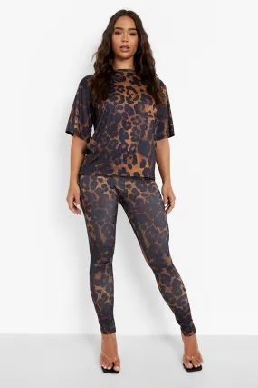 Leopard Graphic T-Shirt & Leggings