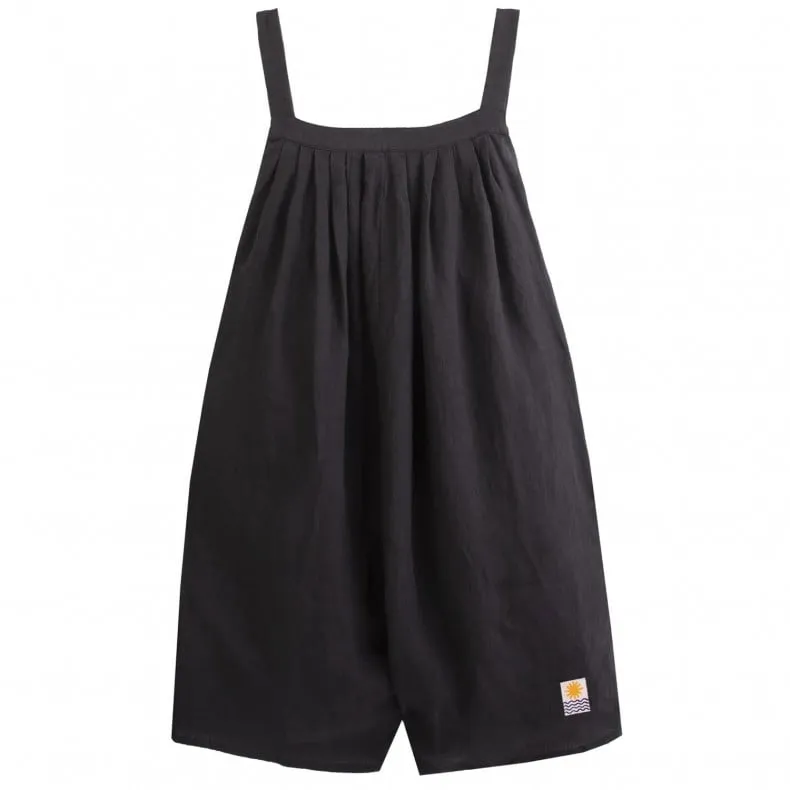 L.F.Markey Basic Linen Romper (Black)