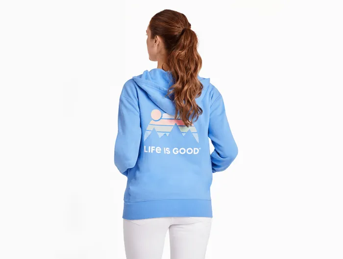 Life is Good Women's Simply True Fleece Zip Hoodie - Retro Mountains