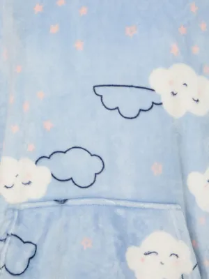 Light Blue Smiley Cloud Fleece Snuggle Hoodie | Lingerie | George at ASDA