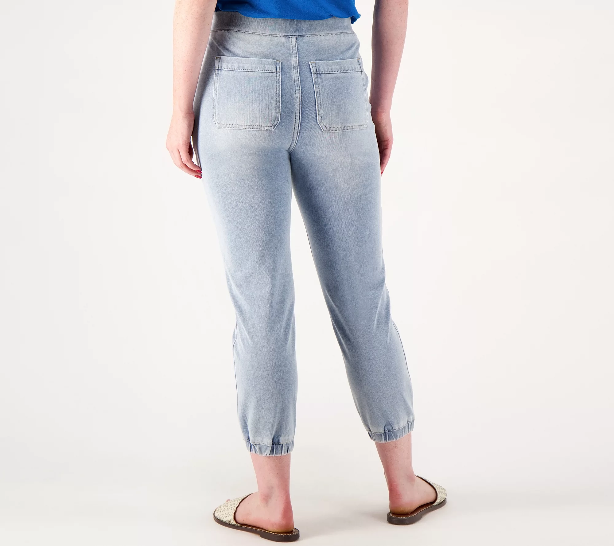 LOGO by Lori Goldstein Tall Knit Denim Utlilty Joggers