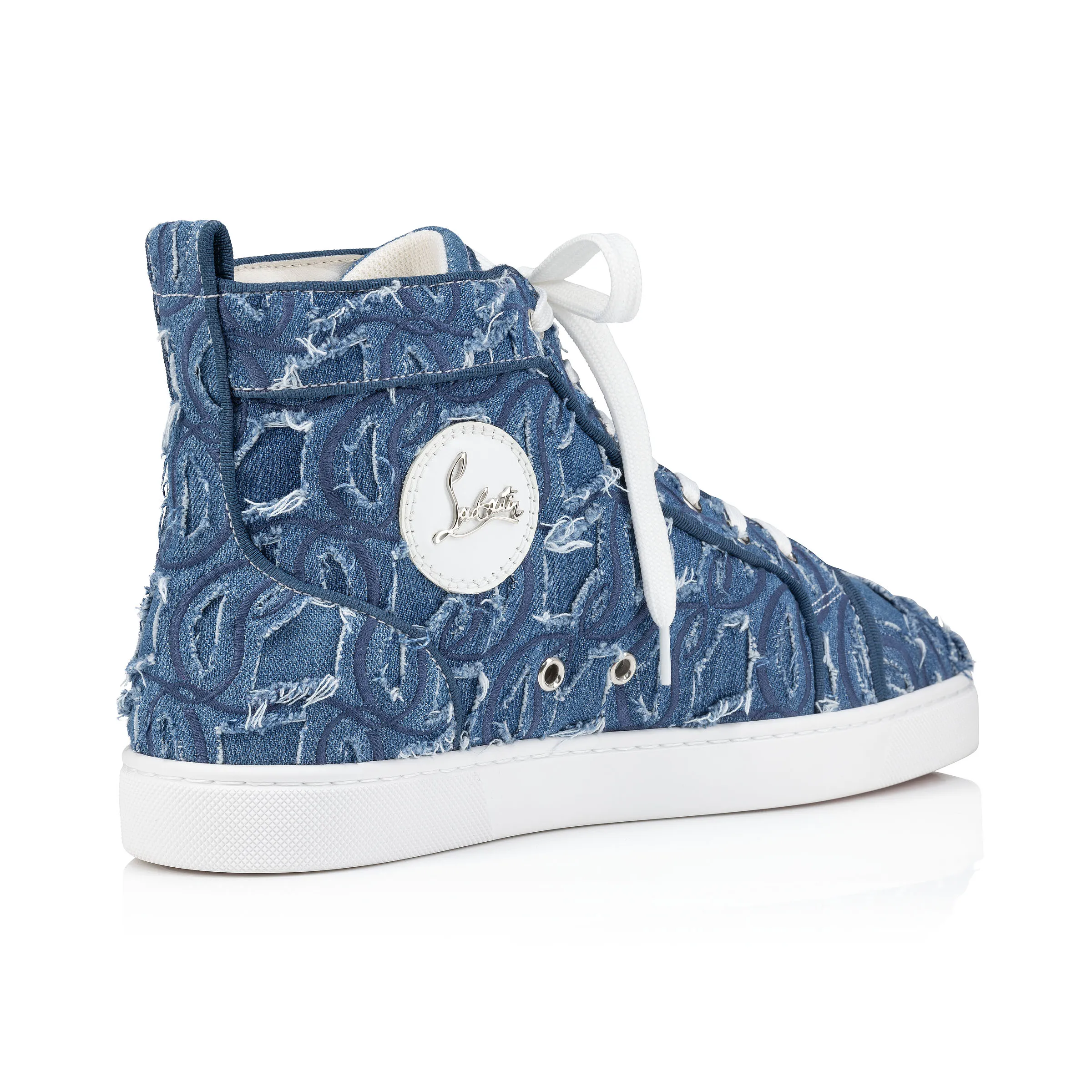 Louis High-Top Sneakers - Denim Louboutin embroidered - Denim - Men