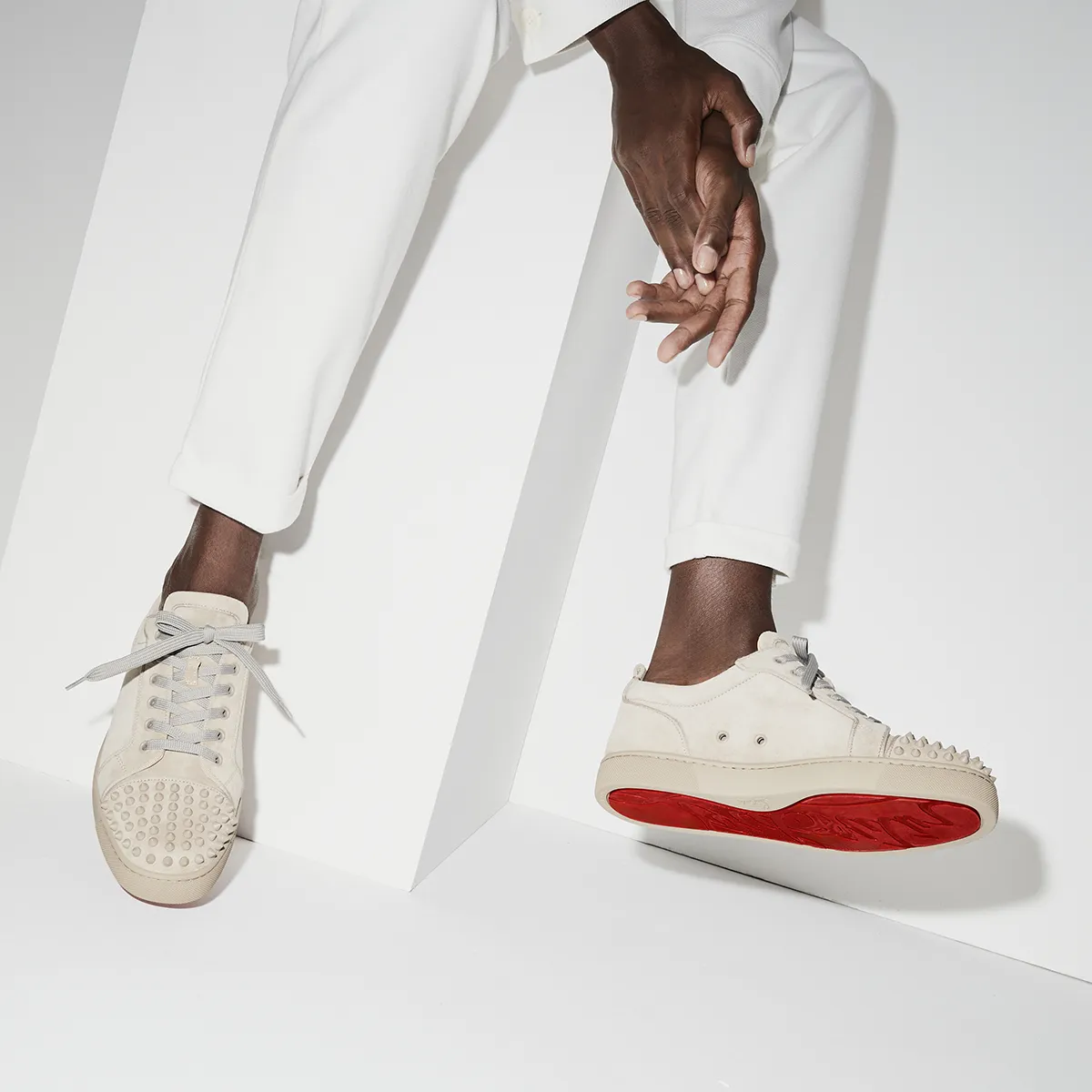 Louis Junior Spikes Sneakers - Veau velours and spikes - Saharienne - Men