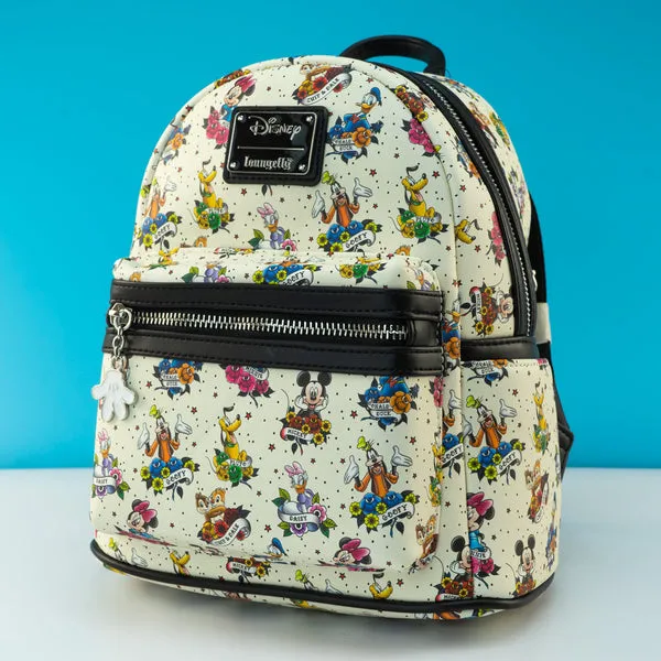 Loungefly x Disney Mickey and Friends Tattoo Mini Backpack