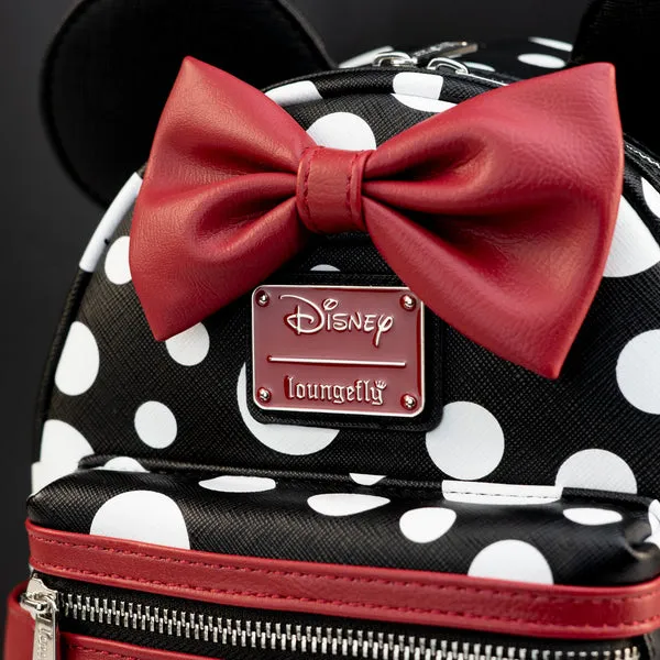 Loungefly x Disney Minnie Mouse Black Polka Dot Mini Backpack