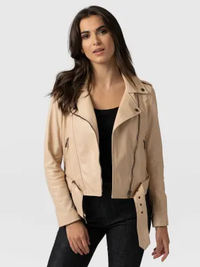 Luther Leather Jacket - Nude