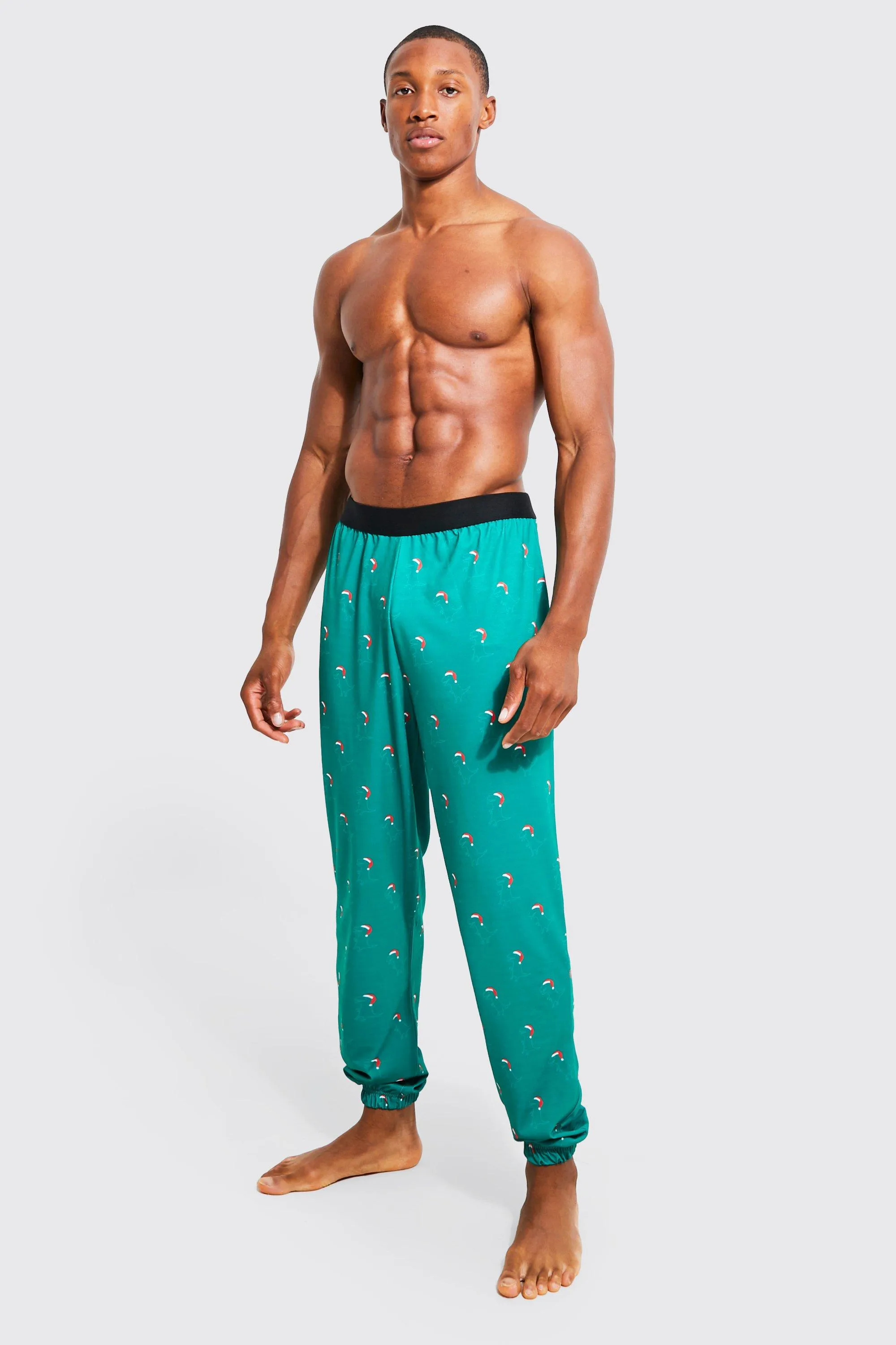 Man Novelty Dinosaur Christmas Lounge Joggers | boohooMAN UK