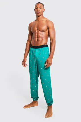 Man Novelty Dinosaur Christmas Lounge Joggers | boohooMAN UK