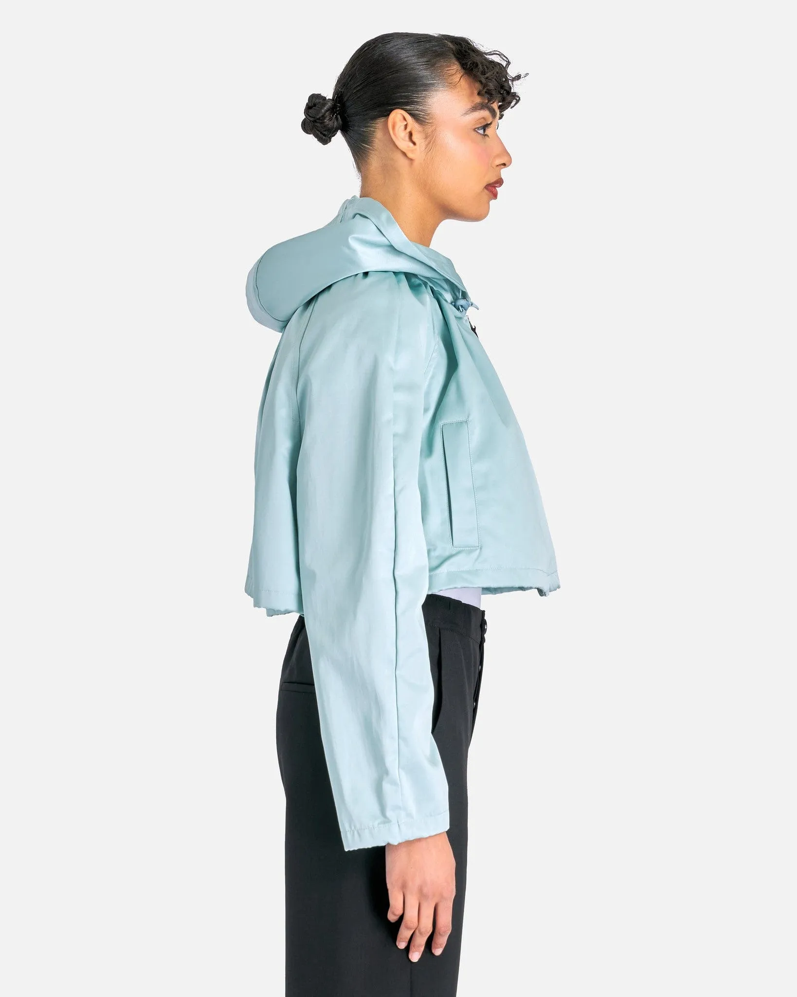 Marni Water Repellent Raffeta Cropped Jacket in Aquamarine