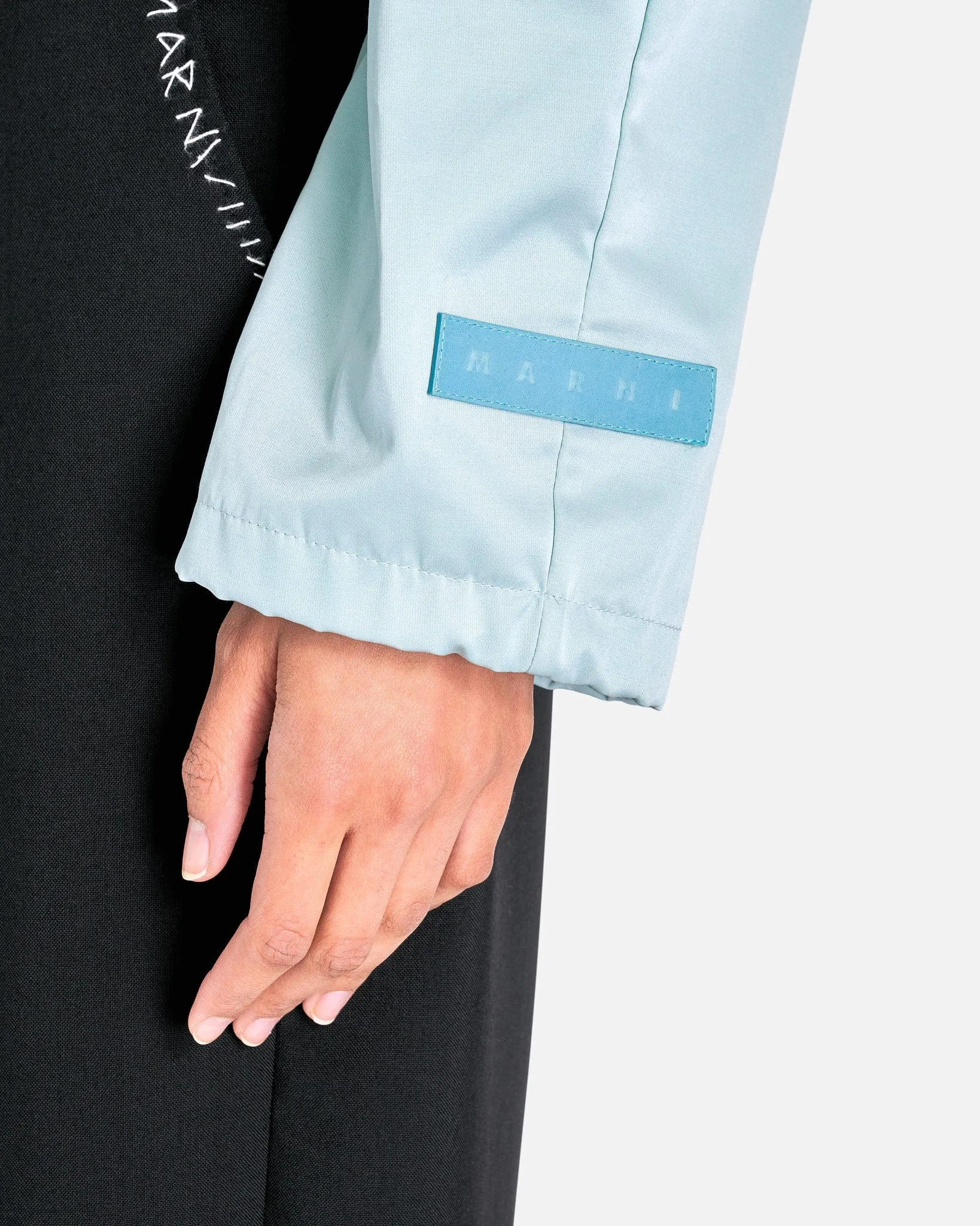 Marni Water Repellent Raffeta Cropped Jacket in Aquamarine