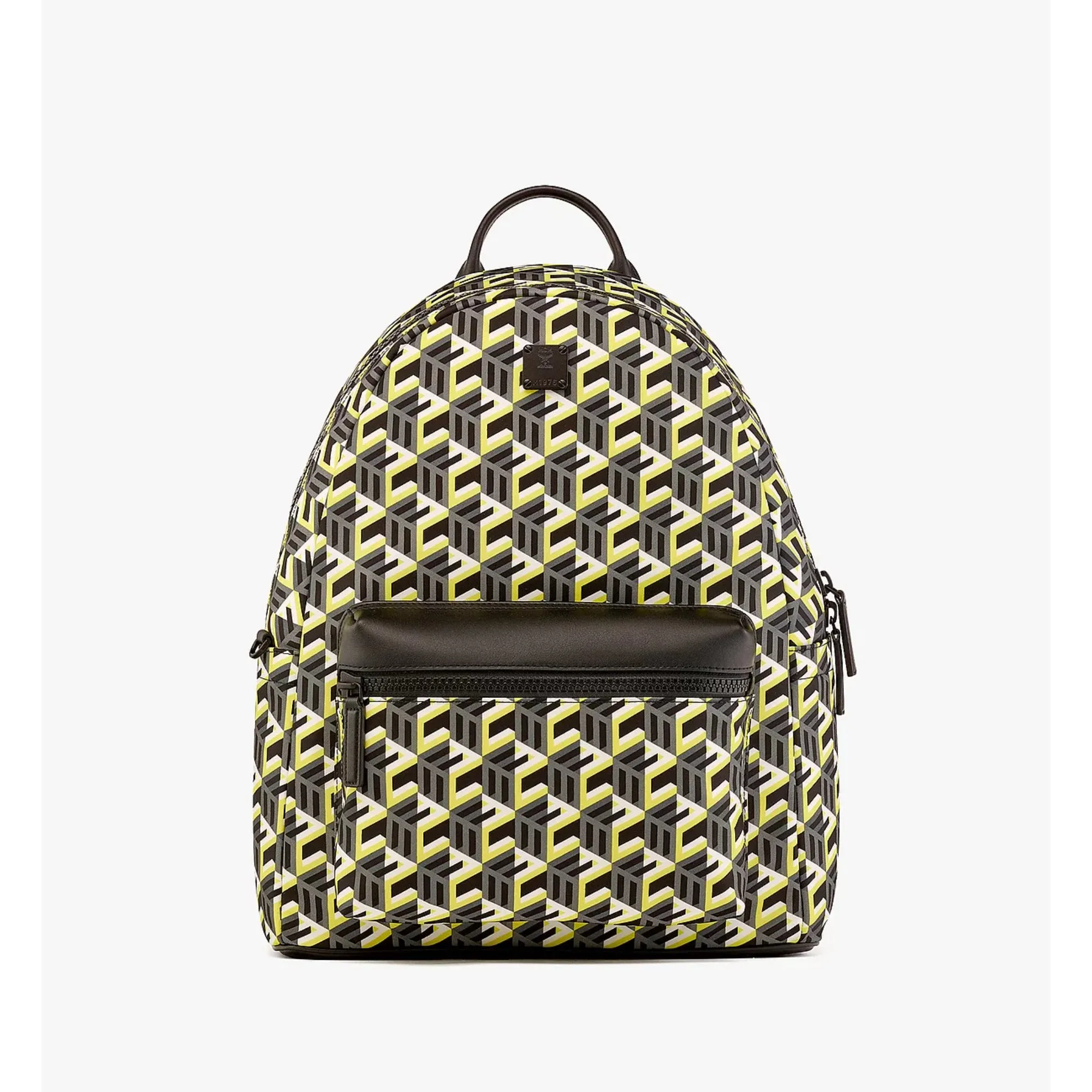 MCM Medium Stark Backpack In Cubic Monogram Nylon And Nappa Leather