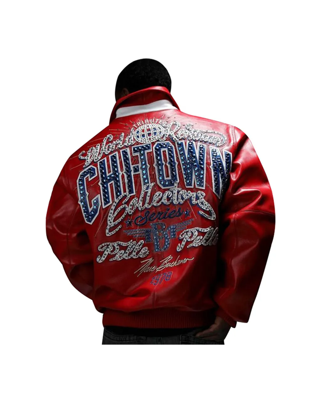 Men Chi Town Pelle Pelle Red Leather Jacket