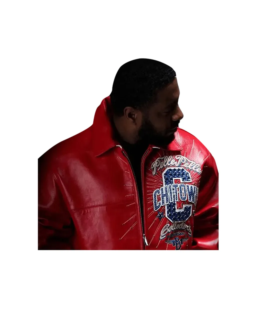 Men Chi Town Pelle Pelle Red Leather Jacket