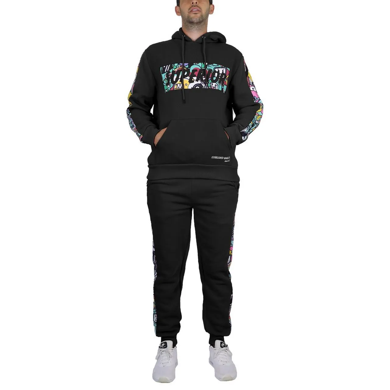 Men's 2-Piece Fleece-Lined Pullover Hoodie & Jogger Sweatpants Set