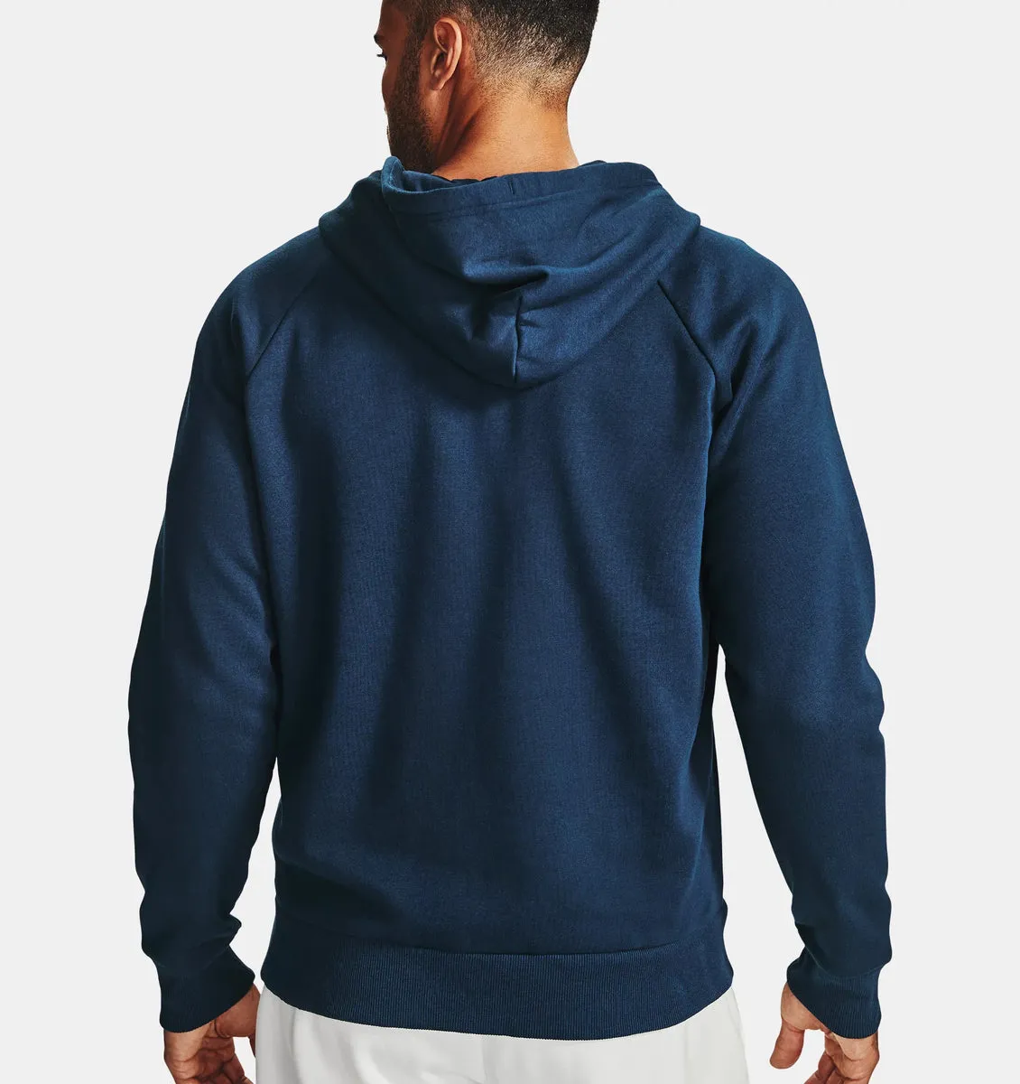 Men's | Under Armour | 1357111-408 | Rival Fleece FZ Hoodie | Academy / Onyx White