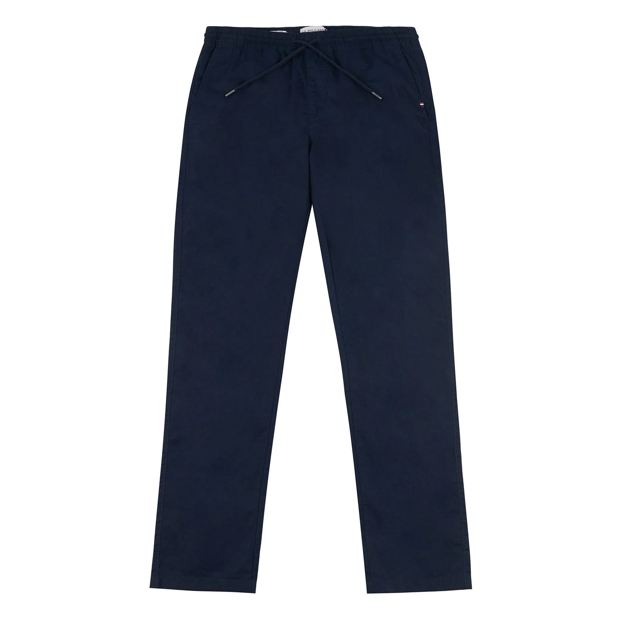 Mens Linen Blend Drawstring Trousers in Dark Sapphire Navy