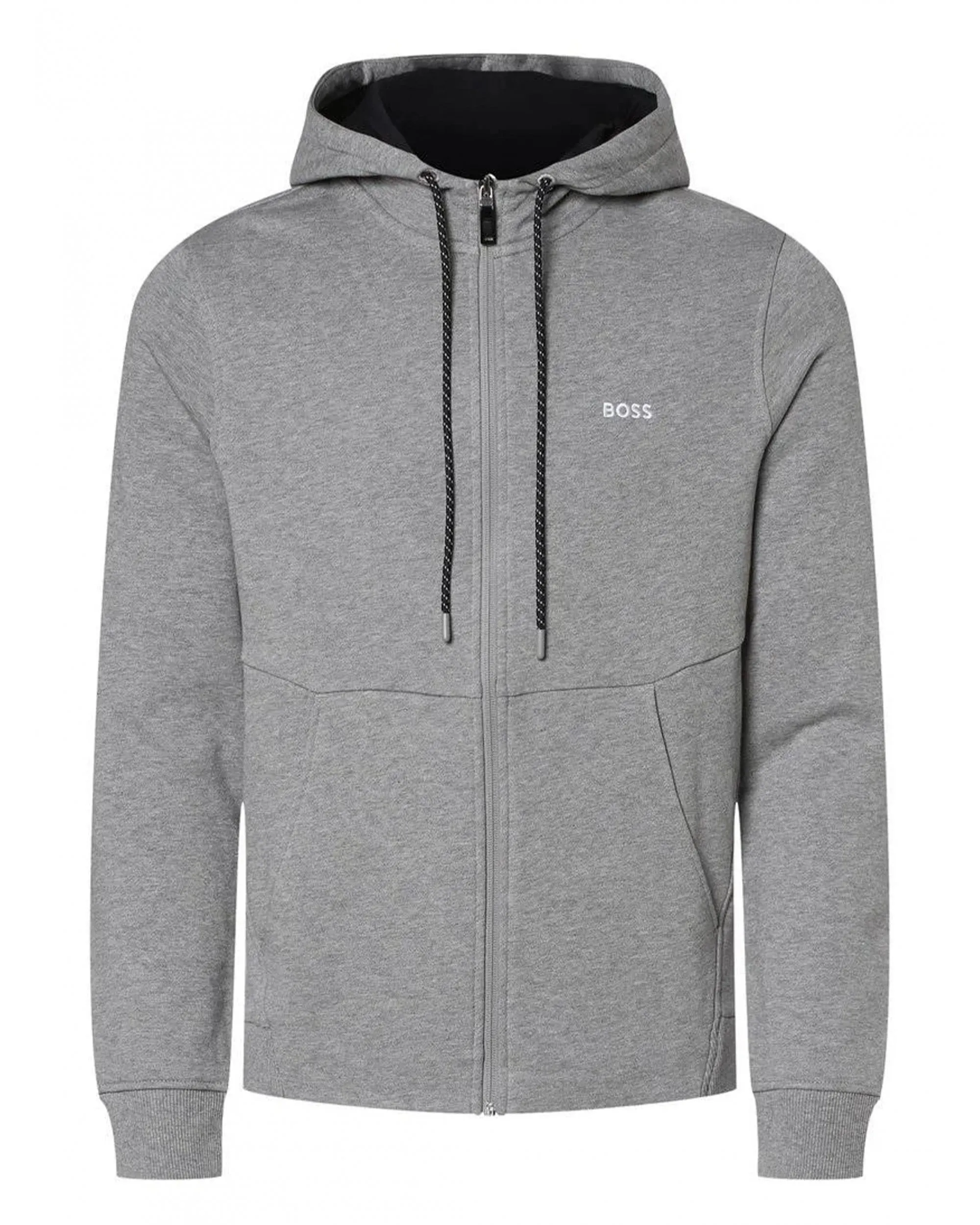 Mens Saggy Zip Through Hoodie, Pastel Grey Jacket