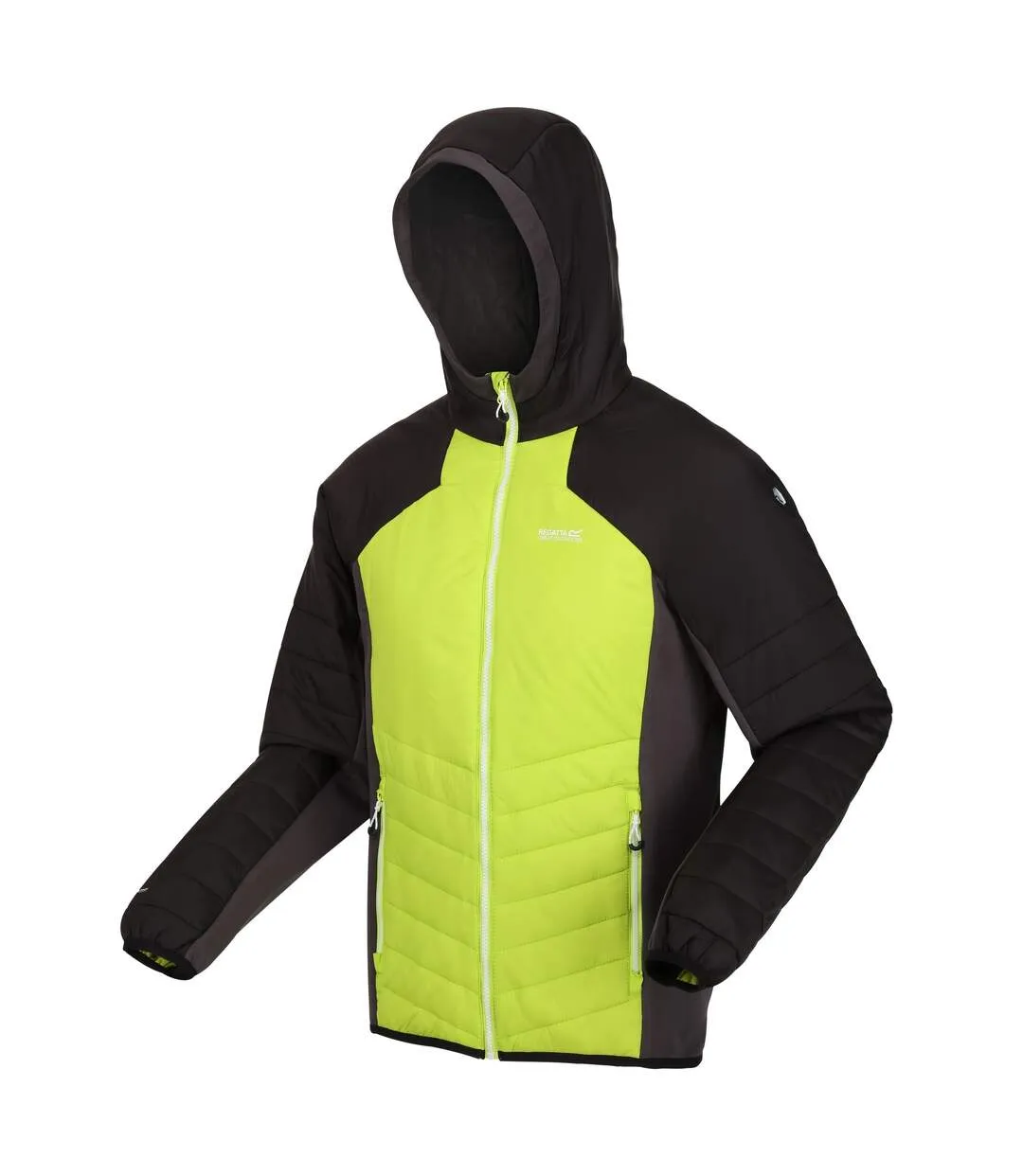 Mens trutton hooded soft shell jacket bright kiwi/black Regatta