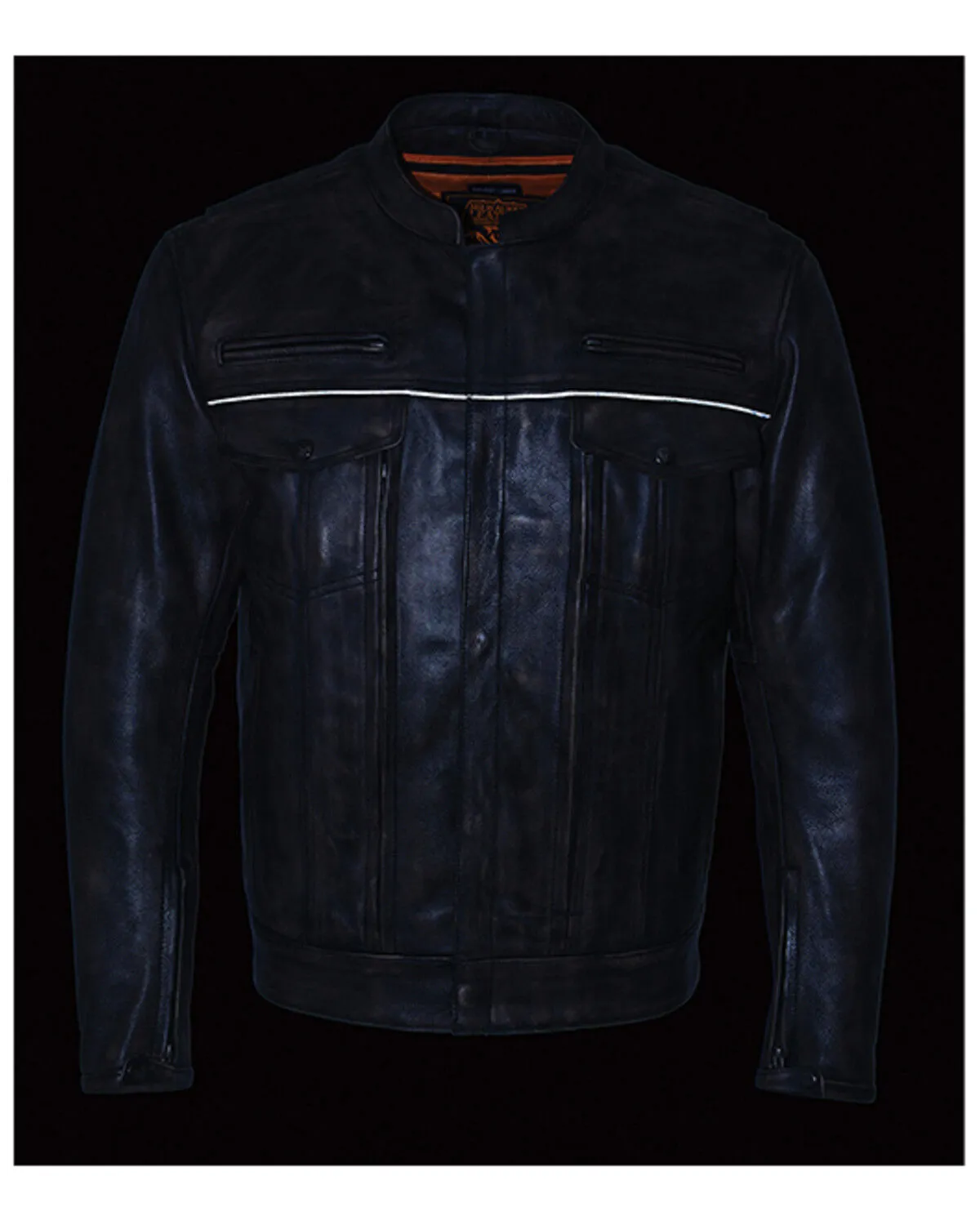 Milwaukee Leather Men's Distressed Concealed Carry Leather Motorcycle Jacket - 4X