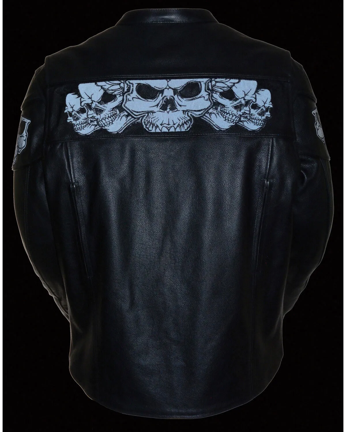 Milwaukee Leather Men's Reflective Skull Crossover Scooter Jacket - 4X