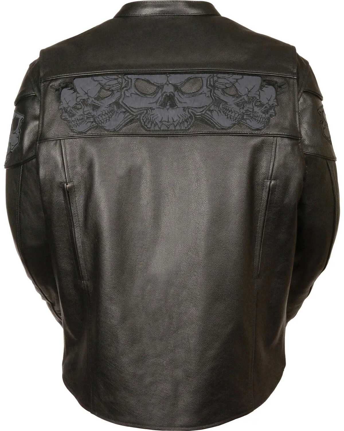 Milwaukee Leather Men's Reflective Skull Crossover Scooter Jacket - 4X