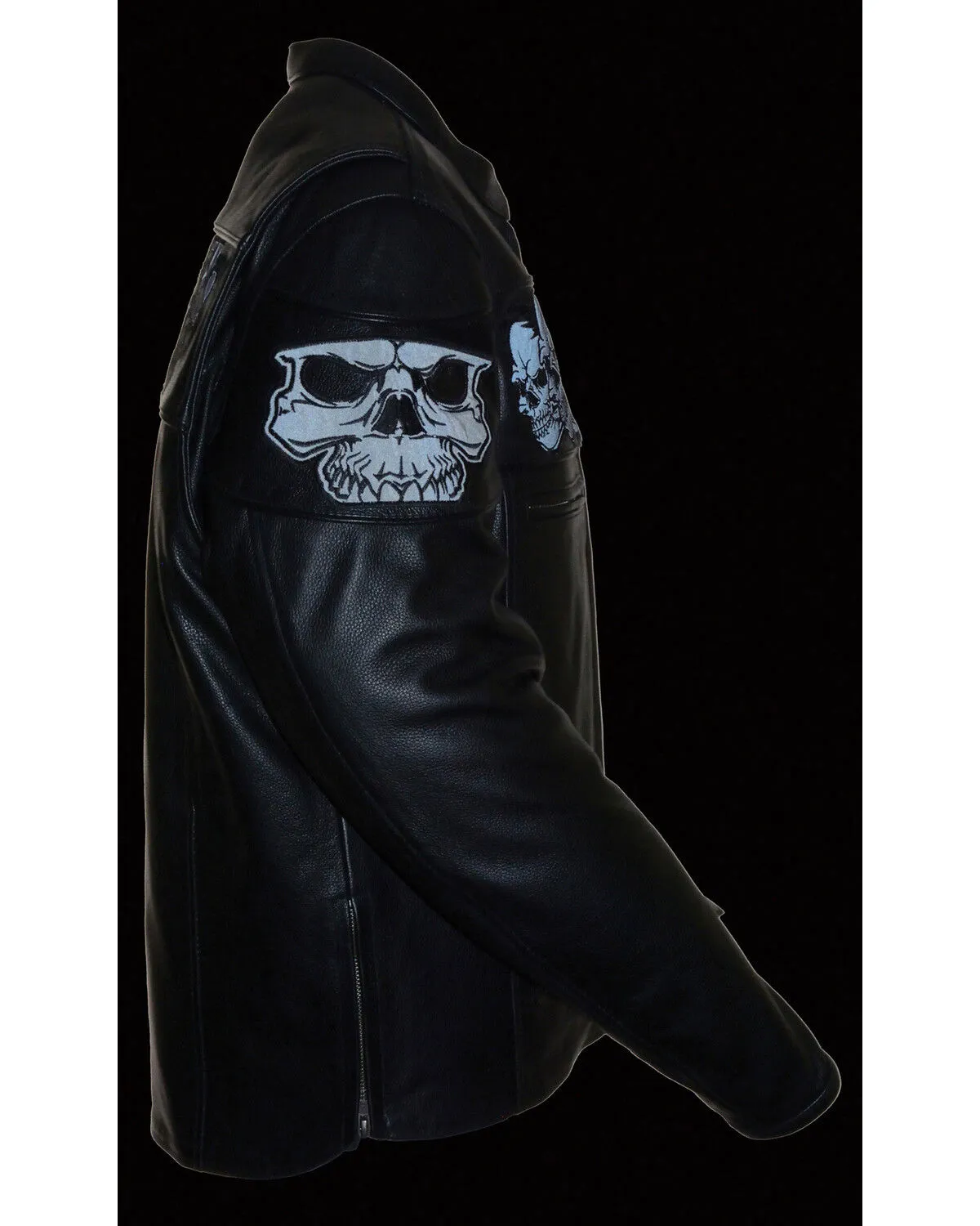 Milwaukee Leather Men's Reflective Skull Crossover Scooter Jacket - 4X