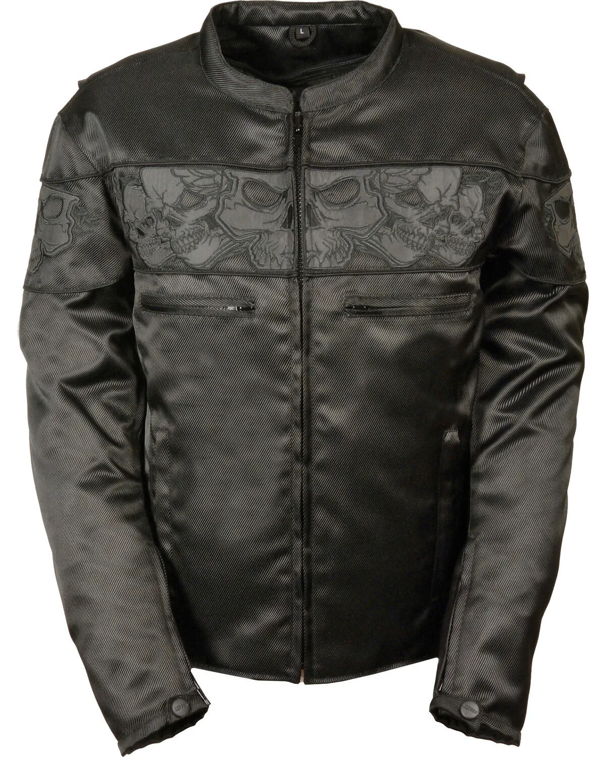 Milwaukee Leather Men's Reflective Skulls Textile Jacket - Big - 4X