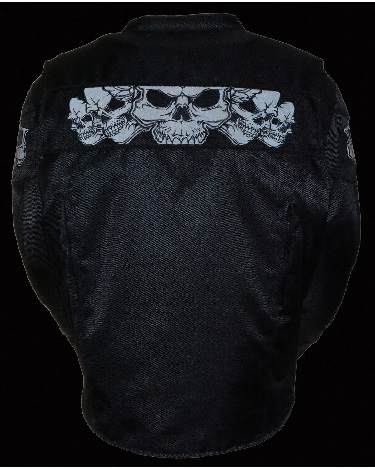 Milwaukee Leather Men's Reflective Skulls Textile Jacket - Big - 4X