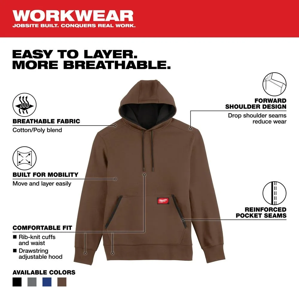 Milwaukee Tools Midweight Pullover Hoodie Brown 351BR