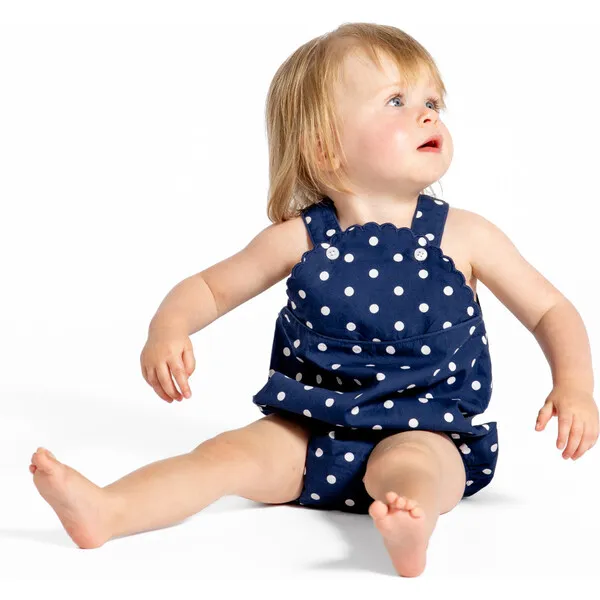 Minnow Baby Atlantic Dot Scalloped Bubble Romper