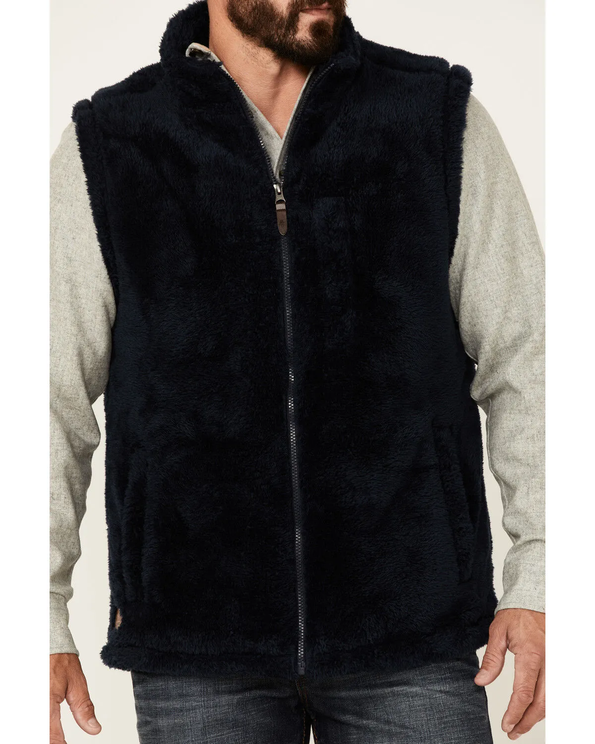 Moonshine Spirit Men's Kern Valley Faux Fur Zip-Front Fleece Vest