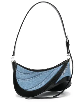 Mugler    Mugler Spiral Curve 01 Denim Shoulder Bag