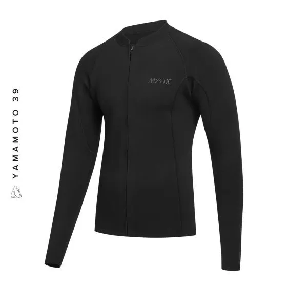 Mystic Majestic 2mm Mens Long Sleeve Chest Zip Surf Jacket - Black