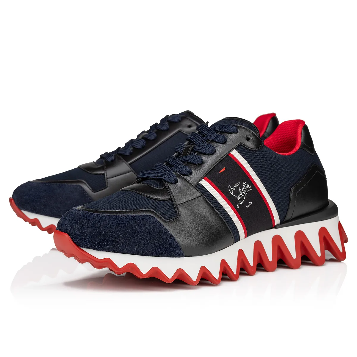 Nastroshark Sneakers - Olona canva and calf leather - Navy - Men