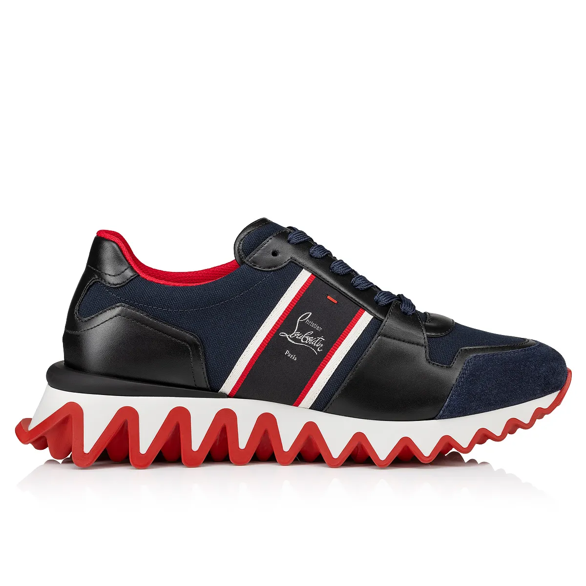 Nastroshark Sneakers - Olona canva and calf leather - Navy - Men