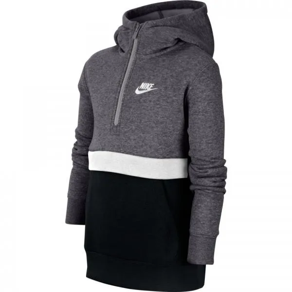 Nike - Boy - Colorblock Club Pullover Hoodie - Grey/White/Black