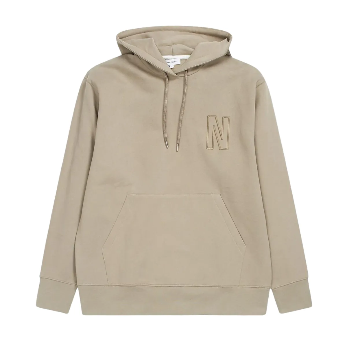 Norse Projects   Arne Relaxed Fleece N Logo Hoodie Sand