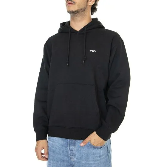 Obey Mens Established Works Bold Hooded Fleece Black Sweatshirt