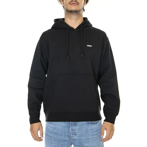 Obey Mens Established Works Bold Hooded Fleece Black Sweatshirt