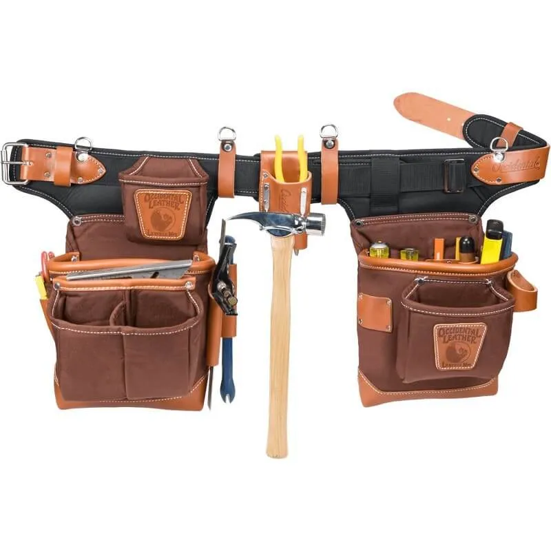 Occidental Leather 9855LH Adjust-to-Fit Fat Lip Tool Bag Set - Cafe - Left