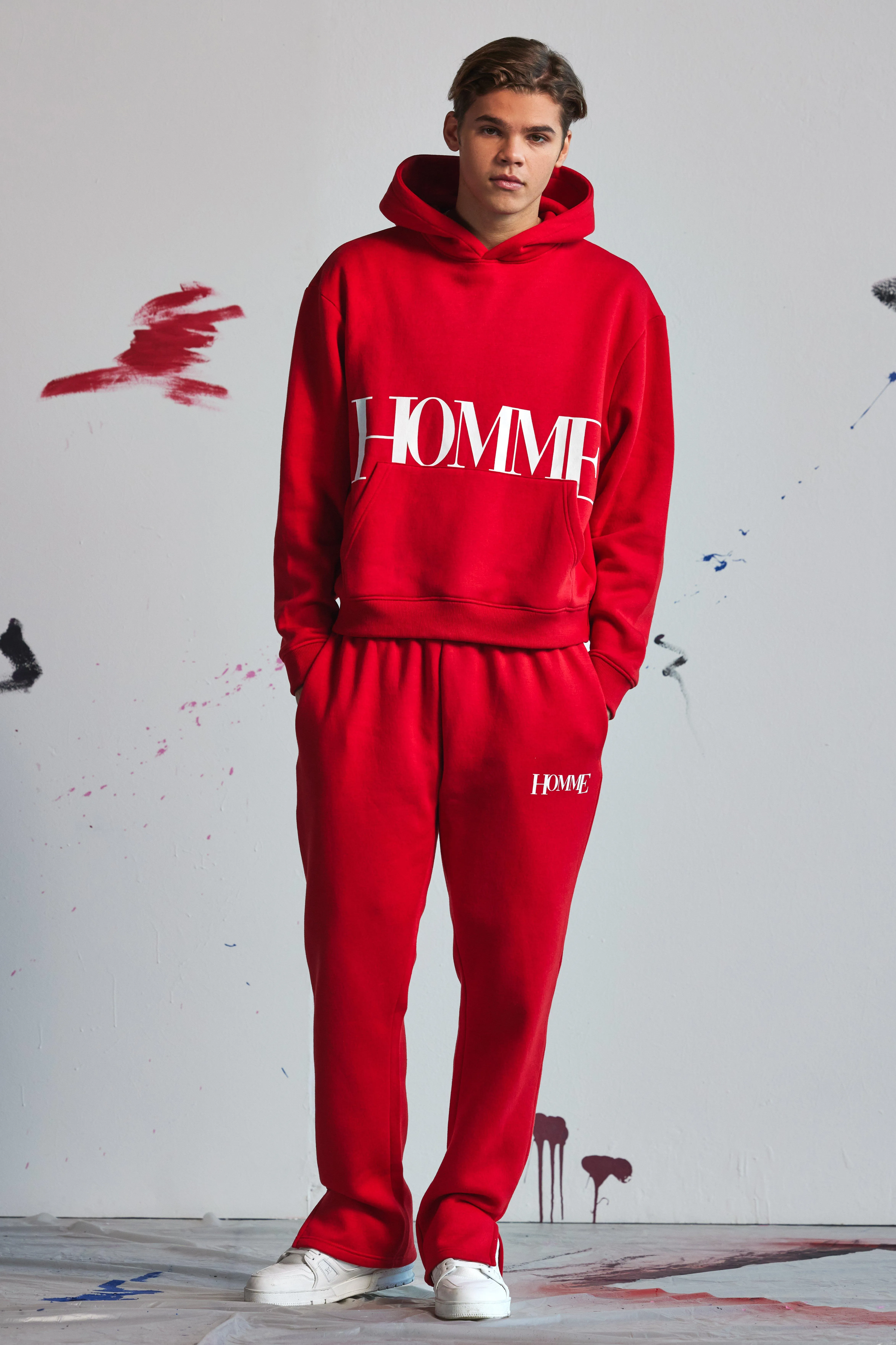 Oversized Boxy Fit Homme Hooded Tracksuit